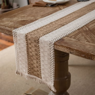 Summer Saving ! Aqestyerly Rustic Boho Table Runner Tablecloth With Fringe for Kitchen Home and Meal Wedding Decor Apartment Home Essentials Clearance