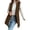 Brown, variant on ManxiVoo Womens Notched Lapel Wool Blend Vest Casual One Button Sleeveless Western Style Jacket M Size Black