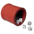 thumbnail image 2 of WE Games Professional Red Leather Dice Cup Set - 5 Dice for 10 Dice Games, 2 of 8