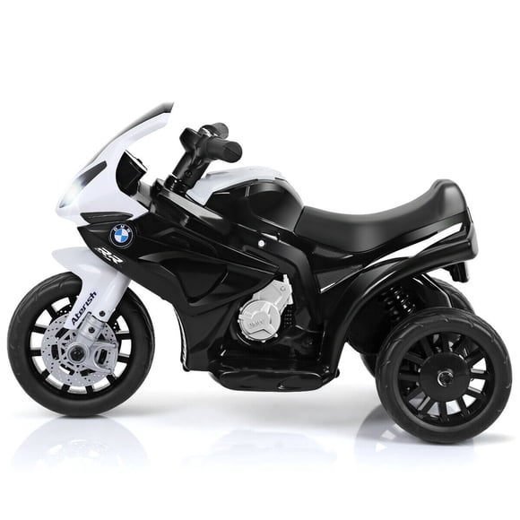 Patiojoy Vélo à 3 Roues 6 V Électrique pour Enfants, Moto à Chevaucher, Voiture sous Licence BMW avec Musique et Lumière, Noir