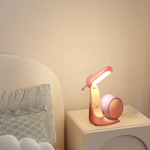 Boovnll Snail Small Desk Lamp Folding Cute Night Light Usb Rechargeable Portable Small Desk Lamp
