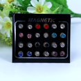thumbnail image 4 of HLONK 12Pairs/Set Unisex Rhinestone Inlaid Magnetic Stud Earrings Non Piercing Jewelry, 4 of 5