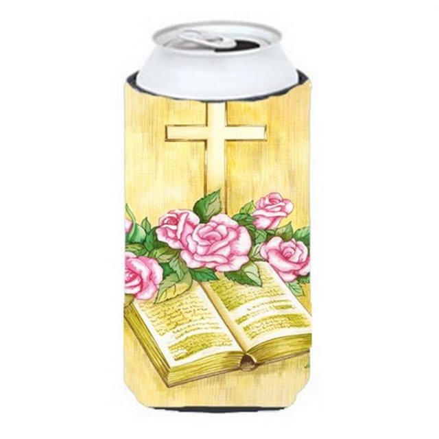 Carolines Treasures APH4072TBC Easter Cross & Bible with Roses Tall Boy Can cooler Hugger
