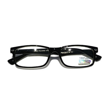 Casual Fashion Horned Rim Rectangular Frame Clear Lens Eye Glasses (Black)