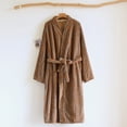 thumbnail image 2 of HAiming Robe en Molleton Duveteuse Rayée d'Hiver Chaude à Manches Longues à Col en V Douce et Confortable avec Ceinture à la Taille, 2 of 4