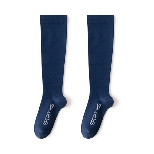 Visland 1 Pair Compression Stockings Striped Stretchy Long Tube Anti-Fatigue Sporty Socks for Running Climbing Riding