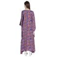 thumbnail image 3 of Moomaya Boat Neck Caftan Rayon Cover Up Printed Cold Shoulder Kaftan Maxi Dress, 3 of 6