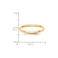 thumbnail image 2 of Bague Demi-Ronde 2 mm en Or Jaune 14k Massif Poli Gravable Taille 9 Bijoux Cadeaux pour Femmes, 2 of 4