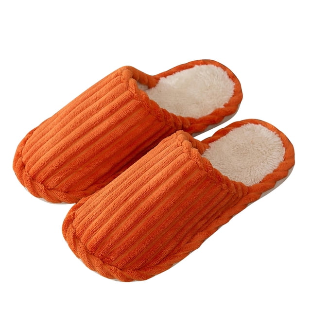 Pisexur House Slippers for Woman Keep Warm and Non-Slip Slippers Contrast Color Plush Warm Home Indoor Slippers & Comfortable and Durable House Slippers for Woman