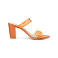 thumbnail image 3 of BLISSFUL STEP Women's Strappy Block Heel Slides Mules Sandals Orange 6.5, 3 of 7