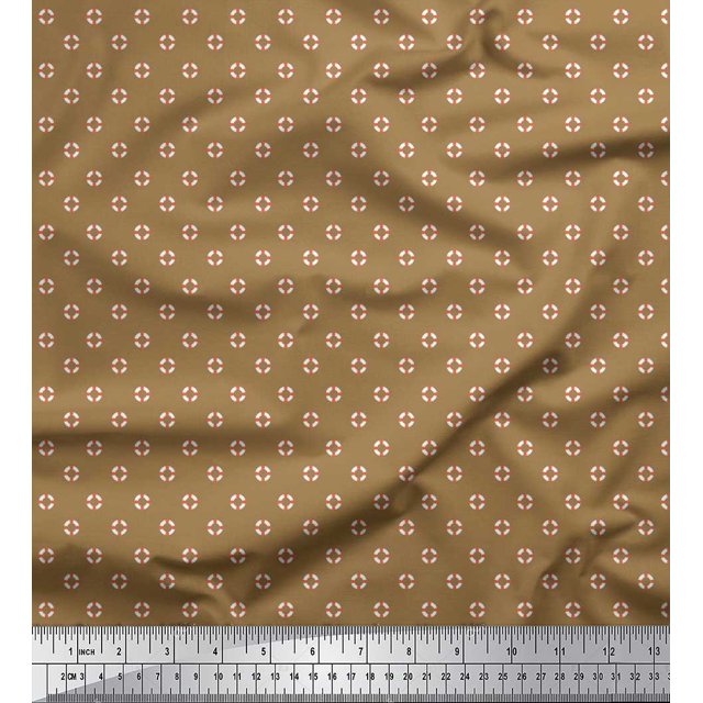 Soimoi Poly Georgette Fabric Swimming Ring Small Fabric Prints by Yard 42 Inch Wide