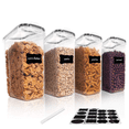 thumbnail image 1 of Cereal Storage Container Set of 4, Vtopmart Airtight Food Storage Containers, 135.2 fl oz, Black, 1 of 7