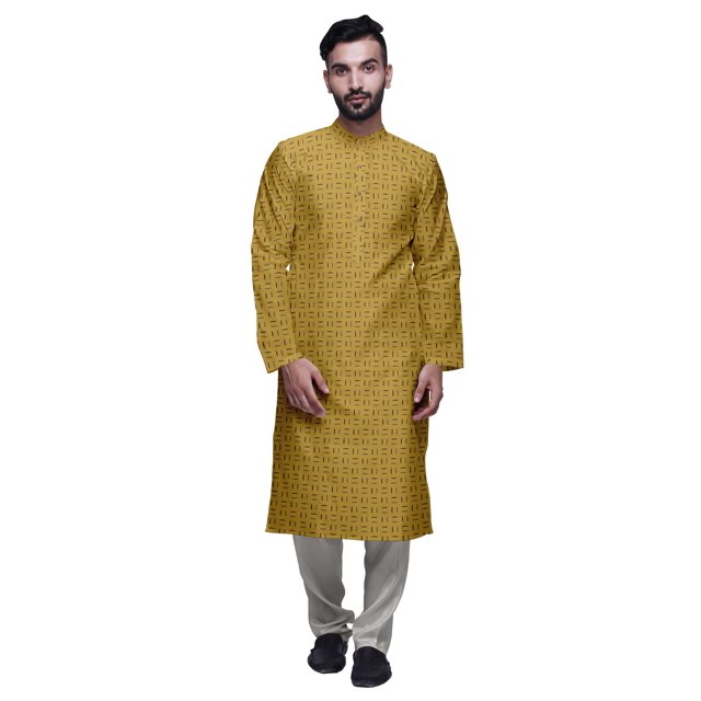 Atasi Satin Slub Ethnic Kurta With Churidar For Mens Printed Party Wear