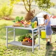 thumbnail image 3 of BeesClover Table de Travail Pliable en Acier Inoxydable Robuste de 920 lb, Certifiée NSF, Tablette Ajustable, pour Restaurant, Garage, Patio Ou Traiteur, 3 of 7