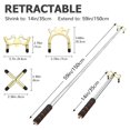 thumbnail image 2 of Retractable Billiard Cue Stick Bridge with 3Pcs Removable Brass Bridge Head Billiard Table Pool Cue Accessories,Gold,1 * High fork rod 1 * Low fork head 1 * Cross fork,gold, 2 of 7