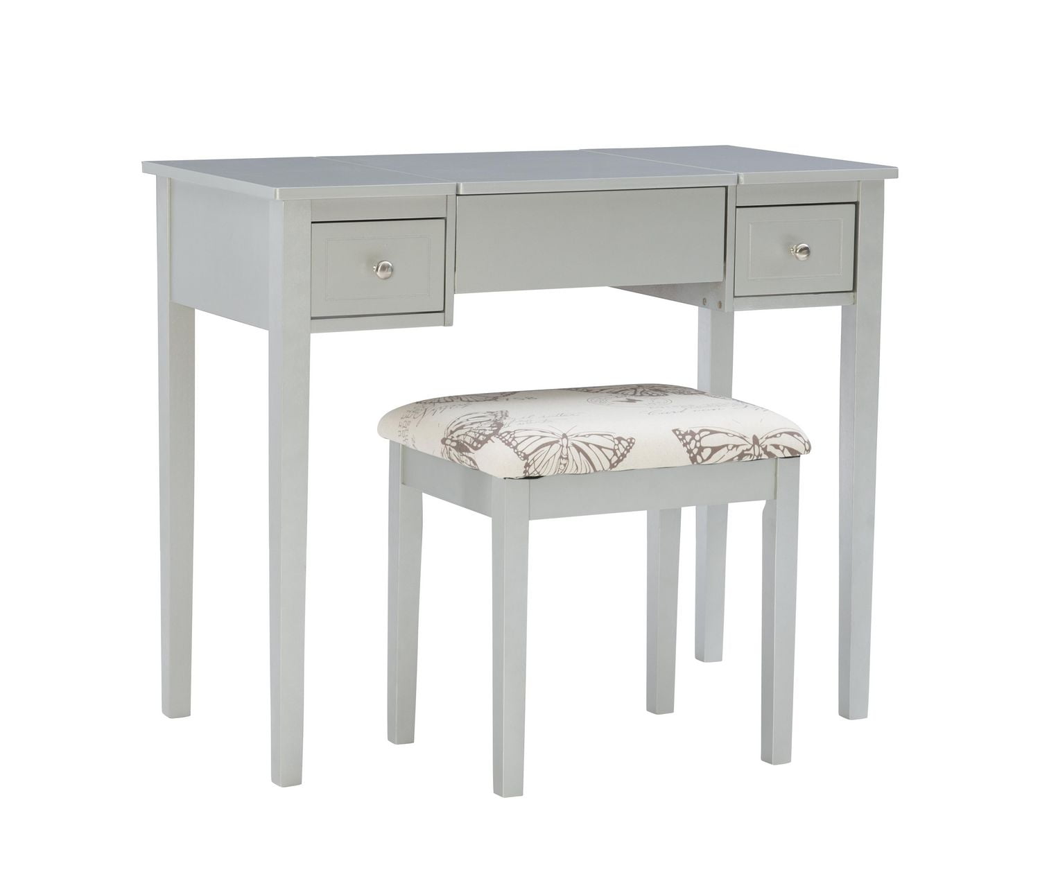 Ensemble de Vanité de Banc Joanna Butterfly en Argent