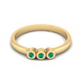 thumbnail image 1 of Bague Empilable pour Femmes en Onyx Vert Forme Ronde 925 Argent Sterling Or Vermeil Bijoux Délicats, 1 of 3