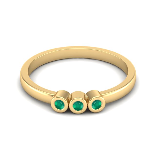 Bague Empilable pour Femmes en Onyx Vert Forme Ronde 925 Argent Sterling Or Vermeil Bijoux Délicats
