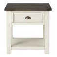 thumbnail image 1 of Martin Svensson Home Solid Wood End Table, Cream White with Brown Top, 1 of 2