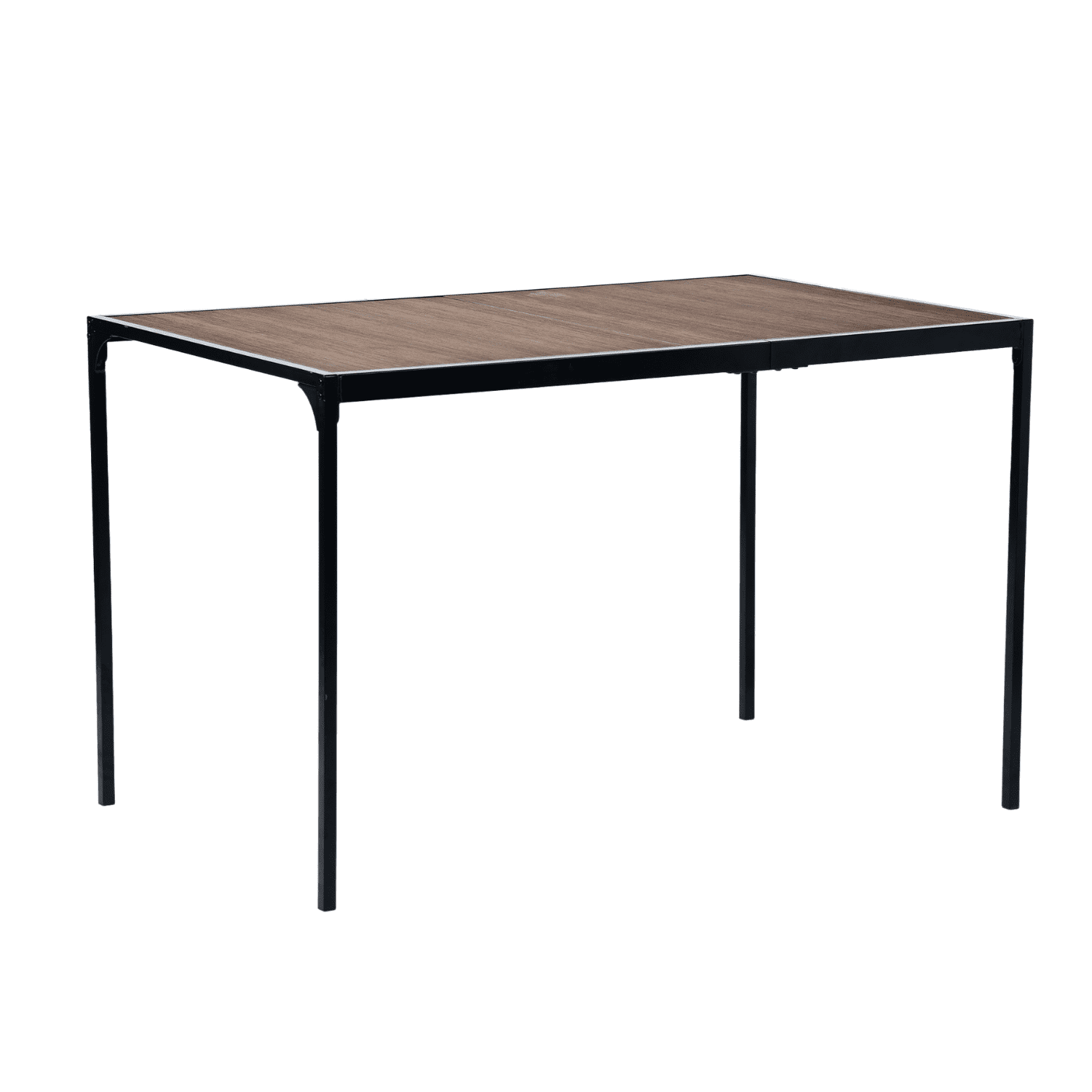 Homy Casa Table à manger rectangulaire industrielle de 47,2 po pour 4, plateau effet bois 3D espresso, cadre en métal noir