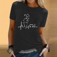 thumbnail image 2 of TSADFHJI Tuniques pour Femmes Hauts pour Femmes Printemps Été Chats Imprimés Manches Courtes Col Rond T-Shirt Haut TG Noir, 2 of 5