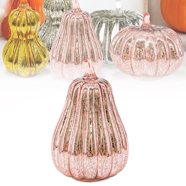 Cherishous LED Light Pumpkins 2025 Timer Lighted Sparkling Starry Night Glass Pumpkins One Click Operation Fall Halloween/Thanksgiving Decor For Home Bedroom