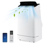 Costway 15000 BTU portatif Air Conditionneur avec télécommande APP Contrôle ventilateur de refroidissement chaleur Dehum