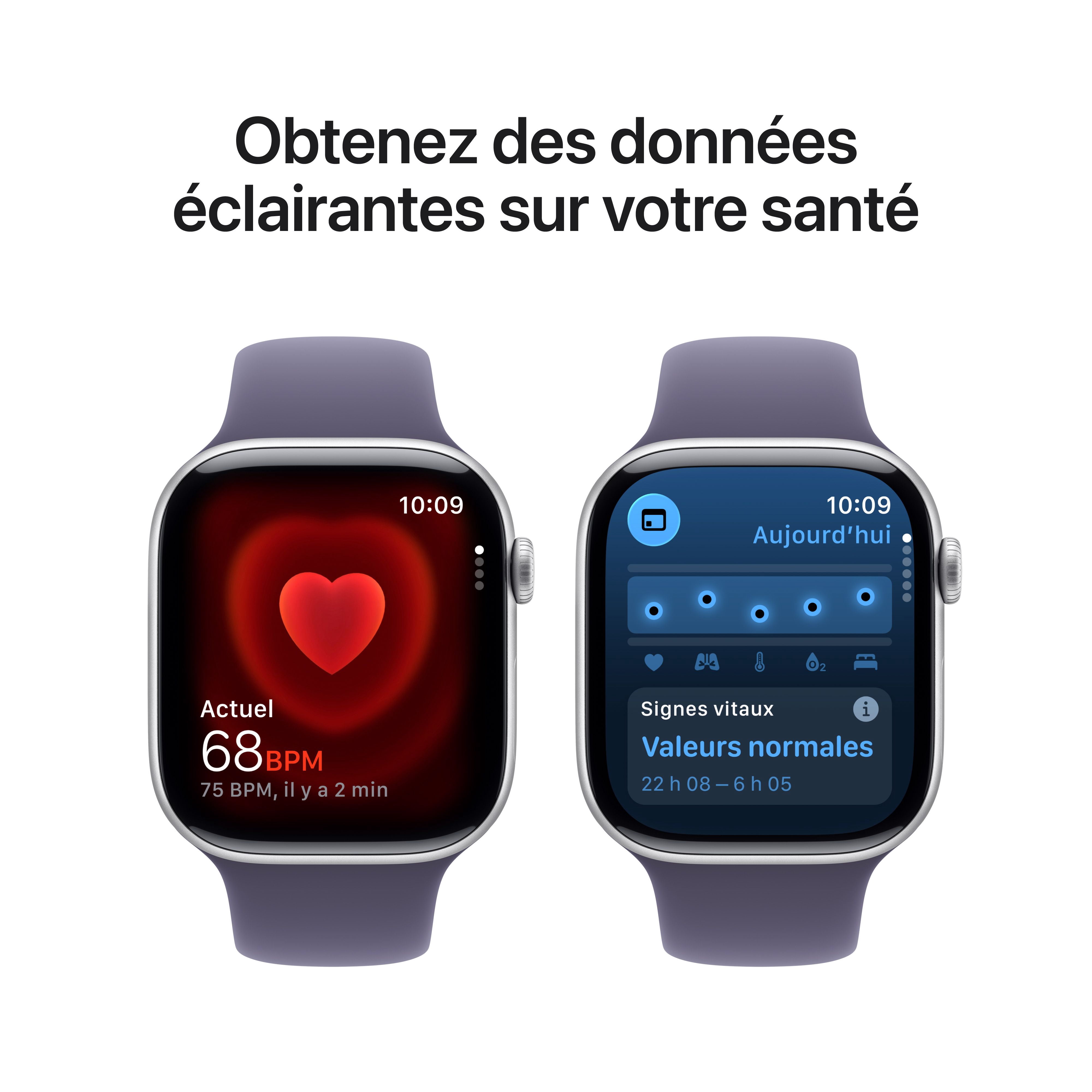 Apple Watch Series 11 GPS 46mm Silver Aluminium Case with Purple Fog Sport Band