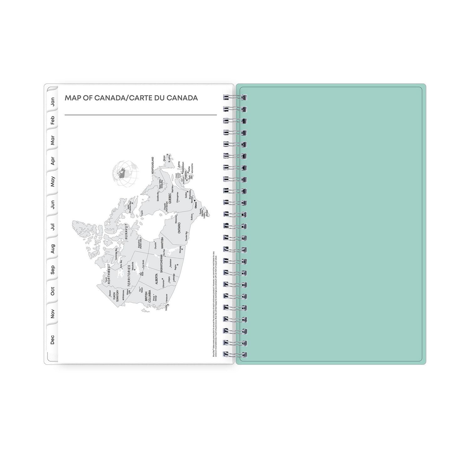 Agenda hebdomadaire/mensuel 2025, 5 po x 8 po, Blue Sky, Elysian
