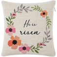 thumbnail image 1 of "He is Risen" Square Pillowcase 20x20 Decorative Linen Cushion Cover with Zipper Closure for Couch Sofa and Bed Decor, 1 of 6