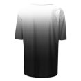 thumbnail image 4 of Pisexur Hauts de Printemps pour Femmes 2025, Hauts pour Femmes, T-shirt à Manches 3/4 Col Rond Froissé Mode pour Femmes, Haut Ample à Manches Courtes Noir,P, 4 of 8
