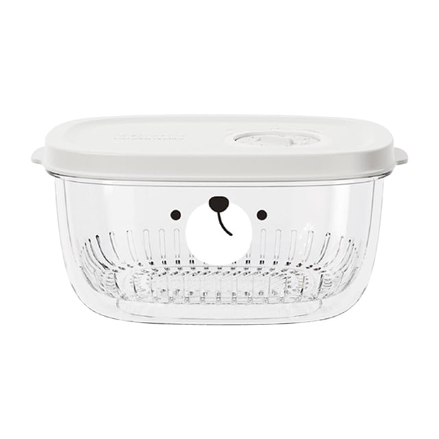 Shallots Ginger Garlic Storage Box, Staron 2026 Food-Grade Refrigerator Vegetable Prep Container, Detachable Draining Basket Fresh-Keeping Box for Onions Minced Garlic, White