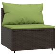 thumbnail image 3 of vidaXL 4 Piece Garden Lounge Set with Cushions Brown Poly Rattan, 3 of 5