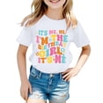 thumbnail image 1 of MEZZALL T-Shirt Décontracté à Lettres pour Filles Tout-Petits, Col Rond, Manches Courtes, Coloré, 10-11 Ans, 1 of 3