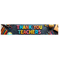 thumbnail image 1 of Colorful Thank You Teachers Backdrop Banner, Teacher Appreciation Day Decor, Education Theme Background, for Classroom Celebrations Teacher Parties Photo Props, 1 of 4