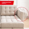 thumbnail image 4 of Puremind Modular Sofa with Storage Ottoman, U Shaped Sectional Couch with Adjustable Armrests for Living Room/Apartmenty, Beige, 4 of 7