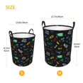 thumbnail image 3 of Cauagu Gamepads Print Waterproof Foldable Laundry Hamper Bucket with Handles for Storage Bin & Kids Room & Home Organizer-Medium, 3 of 6