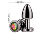 thumbnail image 5 of Rear Assets Petite Aluminum Anal Plug, Gunmetal/Rainbow, 5 of 5