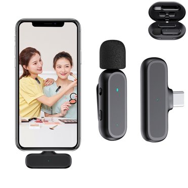 XZNGL Wireless Microphone System,Wireless Lavalier Microphone for Android /Ios System Noise Reduction Plug-Play Clip on Lapel Mic for Recording, Vlog, Live Streaming,Wireless Lavalier Microphone
