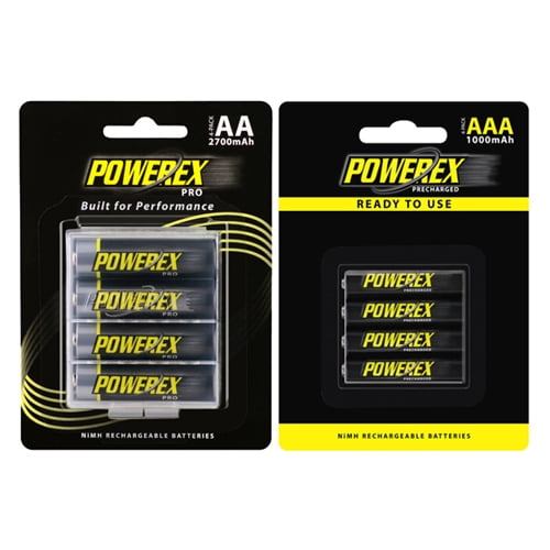 12 x AA (2700 mAh) + 12 x AAA (1000 mAh) NiMH Powerex Piles Rechargeables Combo