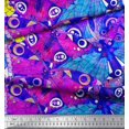 thumbnail image 2 of Soimoi Blue Rayon Fabric Colorful Butterfly Print Fabric by Yard 42 Inch Wide, 2 of 5