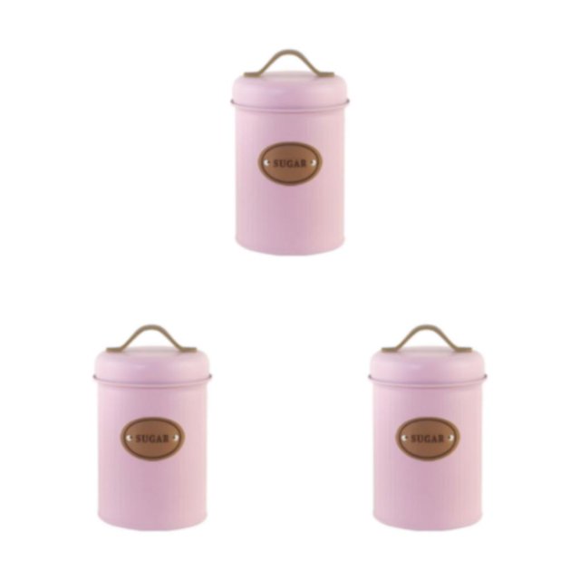 Youkk Durable Kitchen Canister Designed To Last And Ingredients Fresh Space-Saving Metal Kitchen Storage Jars Jars Kitchen Pink sugar 3Set