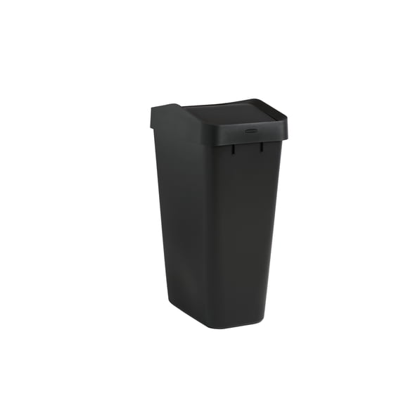 Rubbermaid Swing Top Trash Can, Black, 12.2 Gallon (46.2 L)