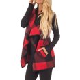 thumbnail image 3 of Cardigan Sans Manches, Veste Sans Manches Motif Imprimé Doux pour Femmes pour Intérieur Rouge, à Carreaux, 3 of 6