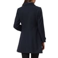 thumbnail image 3 of INSPIRE CHIC Manteau Trench Long d'Hiver Classique pour Femme à Simple Boutonnage avec Poches TG Bleu Foncé, 3 of 5