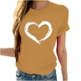 thumbnail image 2 of EGNMCR T-Shirts pour Femmes Femmes Manches Courtes Col Rond Imprimé en Forme de Cœur Hauts Décontractés Blouse T-shirt, 2 of 7