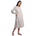 thumbnail image 3 of Moomaya Chemise de Nuit en Coton pour Femmes Imprimée à Col Rond avec Patte de Boutonnage, 3 of 6