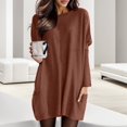 thumbnail image 2 of TJAZFJPA Robe Bleue Femme Manches Longues Col Rond Longueur Genou Robe Slim Aguichant Décontractée Robe de Vacances Tour Été Invité de Mariage Robes Aguichant pour Femmes, 2 of 4