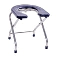 thumbnail image 4 of TISHITA Bathroom Toilet Seat Commode Stool Strong Load Capacity Comfortable Non-Slip Pad Black 38cm High, 4 of 8