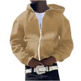 thumbnail image 1 of TIMIFIS Men's Zipper Hoodie Sweatshirt Jacket Fall Fashion Solid Lightweight Long Sleeve Jacket with Pockets, 1 of 5